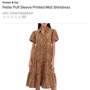Crown & Ivy Leopard Print Midi Shirtdress